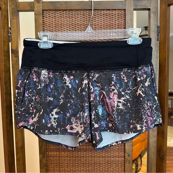 Lululemon Run Speed Up Short 2.5" Inseam Dappled Daze Multi Obsidian Sz 4 - Picture 1 of 7